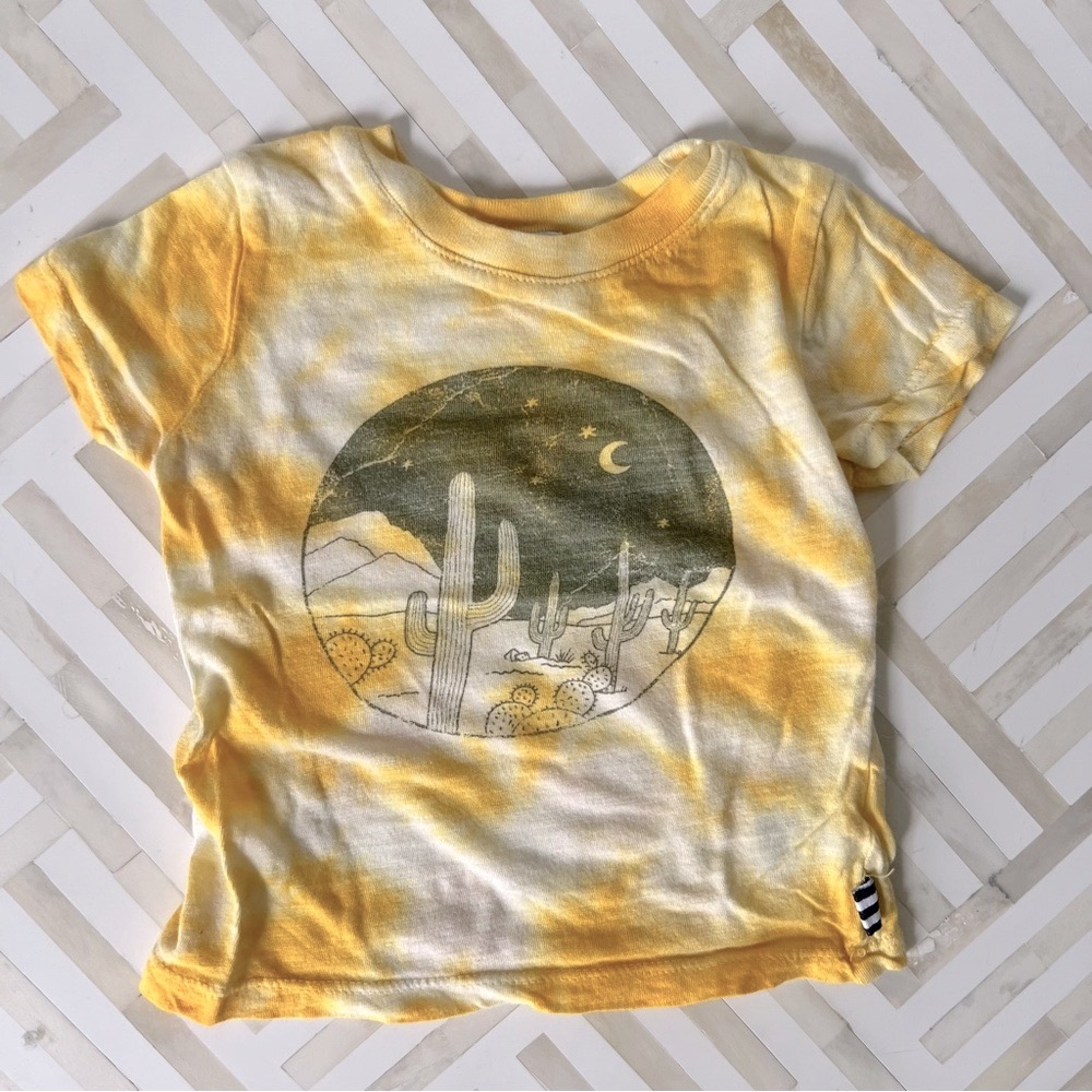 SPLENDID Desert Cactus Yellow Tie-Dye Tee, 3-6mo